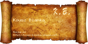 Kousz Bianka névjegykártya